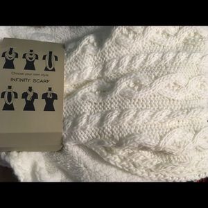 Whit, fleece lined infinity scarf.